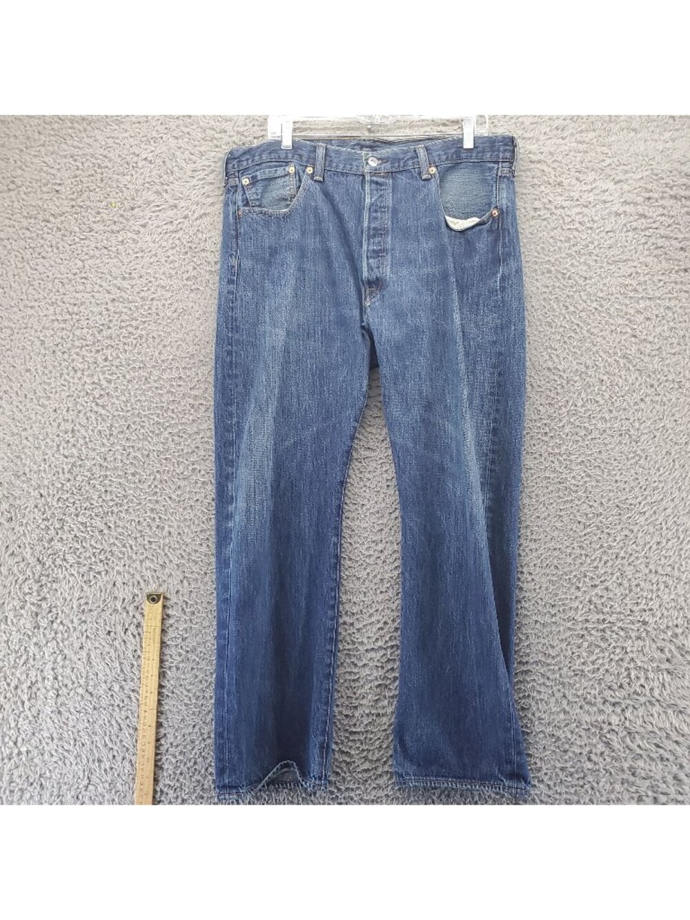 Levis Jeans Mens 38x30 Blue 501 Original Fit Button Fly Denim *Read*